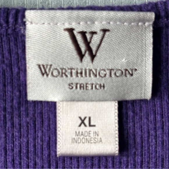 WORTHINGTON | Vintage Y2K Dark Purple Ribbed Knit Lace Babydoll Cami | Size 1X - Picture 6 of 7